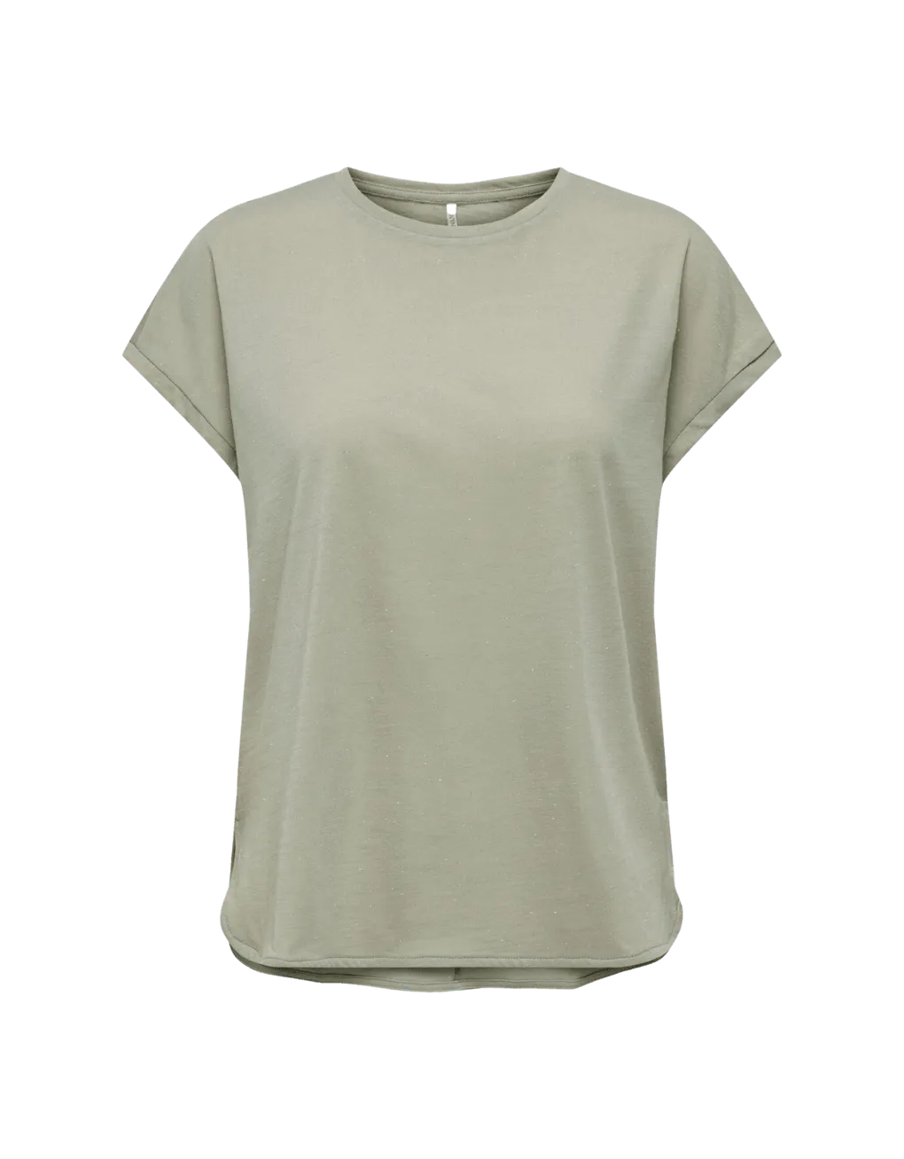 Camiseta Only Karina Glitter Moss Gray - ECRU