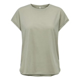 Camiseta Only Karina Glitter Moss Gray - ECRU