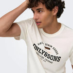 Camiseta Only&Sons Lenny Vintage Print Cloud Dancer - ECRU