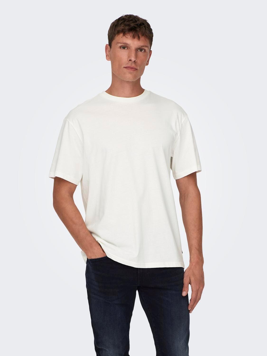 Camiseta Only&Sons Motob Life White - ECRU