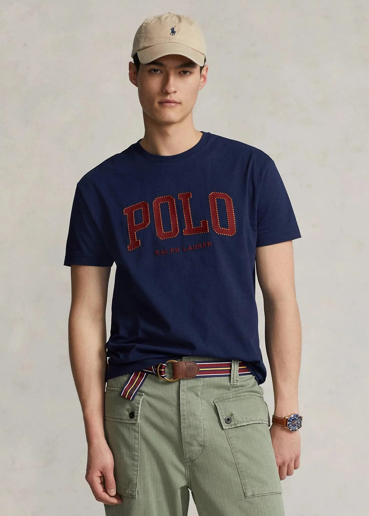 Camiseta Polo Ralph Lauren de punto jersey con logotipo Azul - ECRU