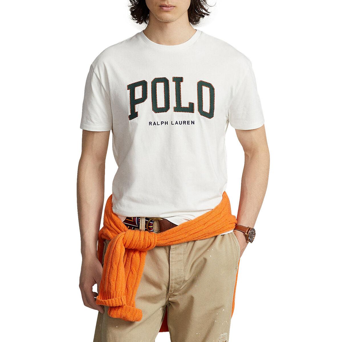 Camiseta Polo Ralph Lauren de punto jersey con logotipo Blanca - ECRU