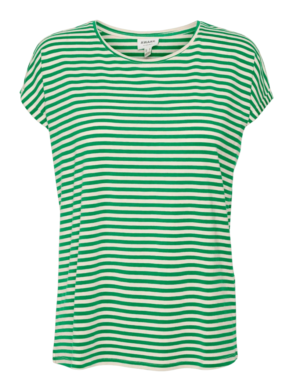 Camiseta Rayas Aware Ava Pristine Bright Green - ECRU
