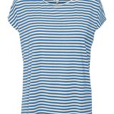 Camiseta Rayas Aware Ava Pristine Ibiza Blue - ECRU