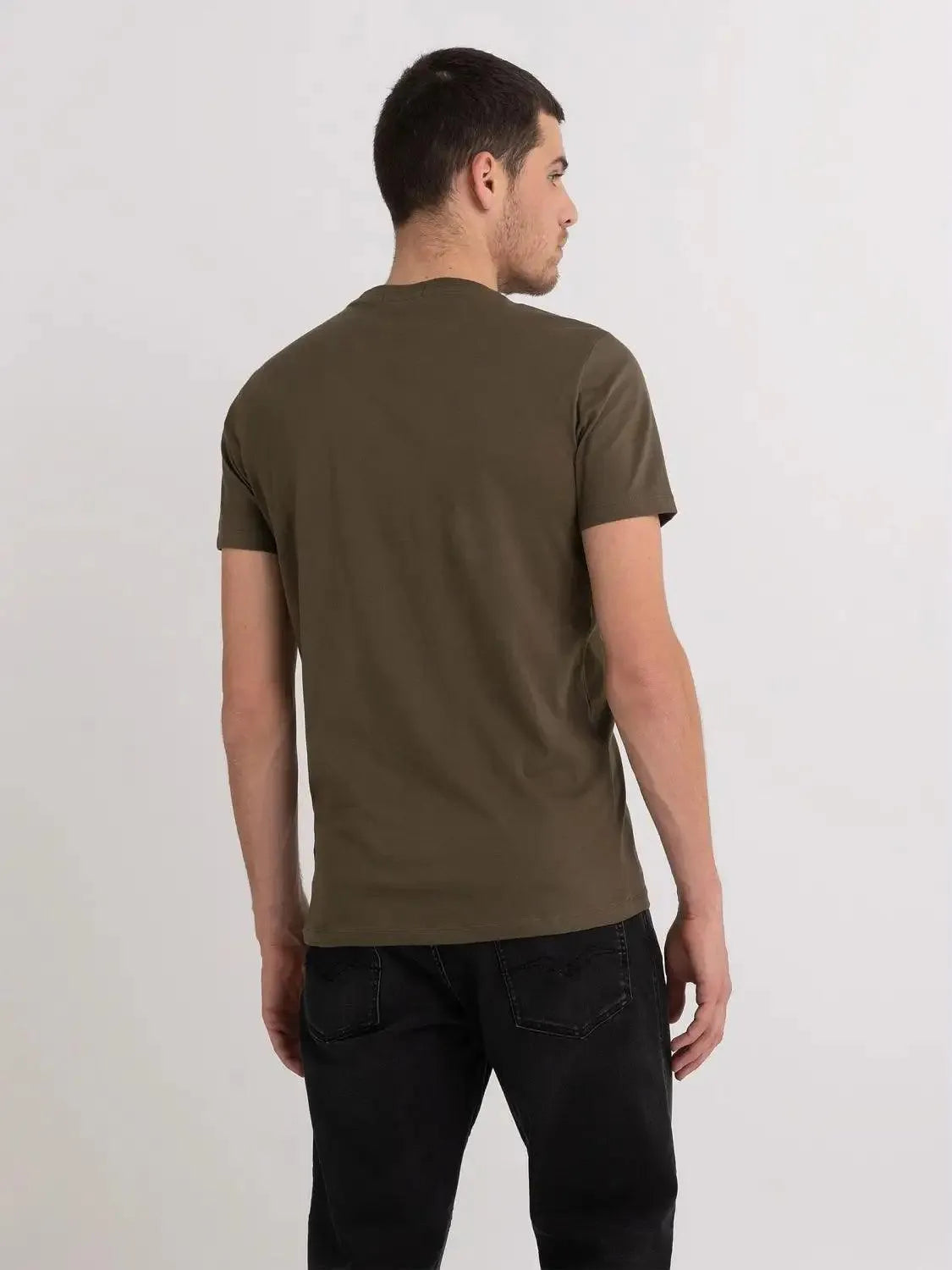 Camiseta Replay de Cuello Redondo y Logo Archivio - ECRU