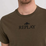 Camiseta Replay de Cuello Redondo y Logo Archivio - ECRU