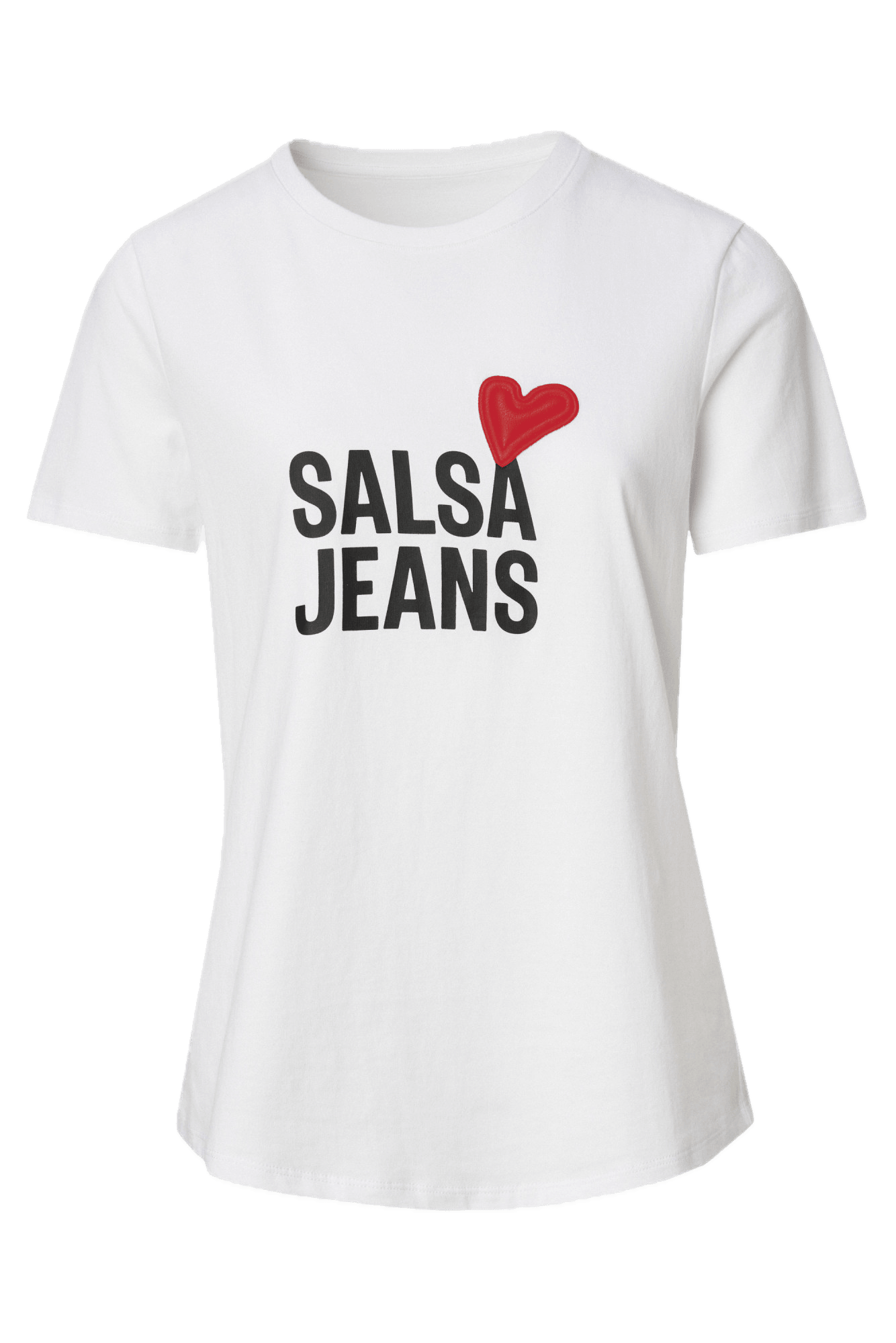 Camiseta Salsa Jeans con Branding y Detalle de Corazón - ECRU