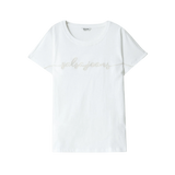 Camiseta Salsa Jeans con Marca Bordada - ECRU