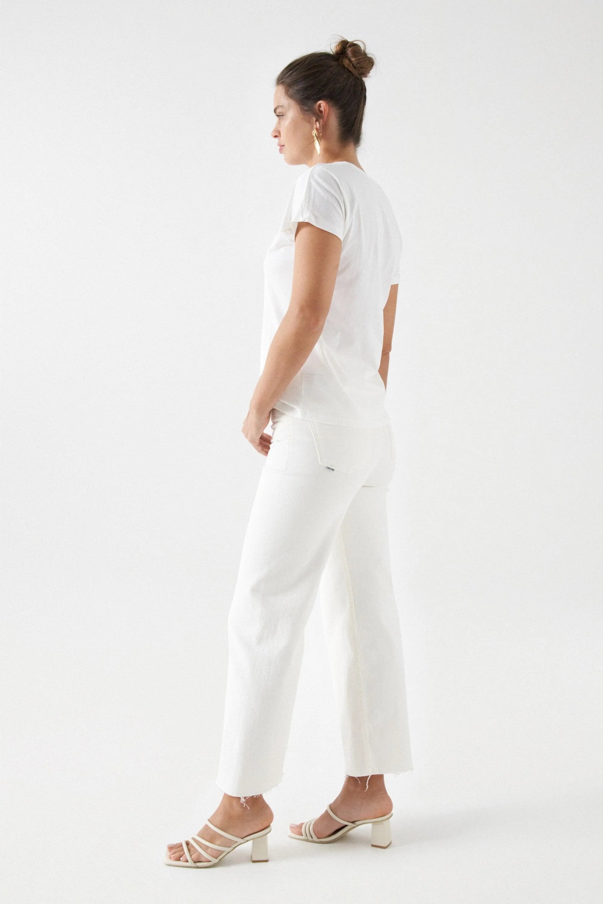 Camiseta Salsa Jeans con Marca Bordada - ECRU