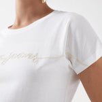 Camiseta Salsa Jeans con Marca Bordada - ECRU