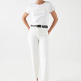 Camiseta Salsa Jeans con Marca Bordada - ECRU