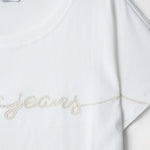 Camiseta Salsa Jeans con Marca Bordada - ECRU