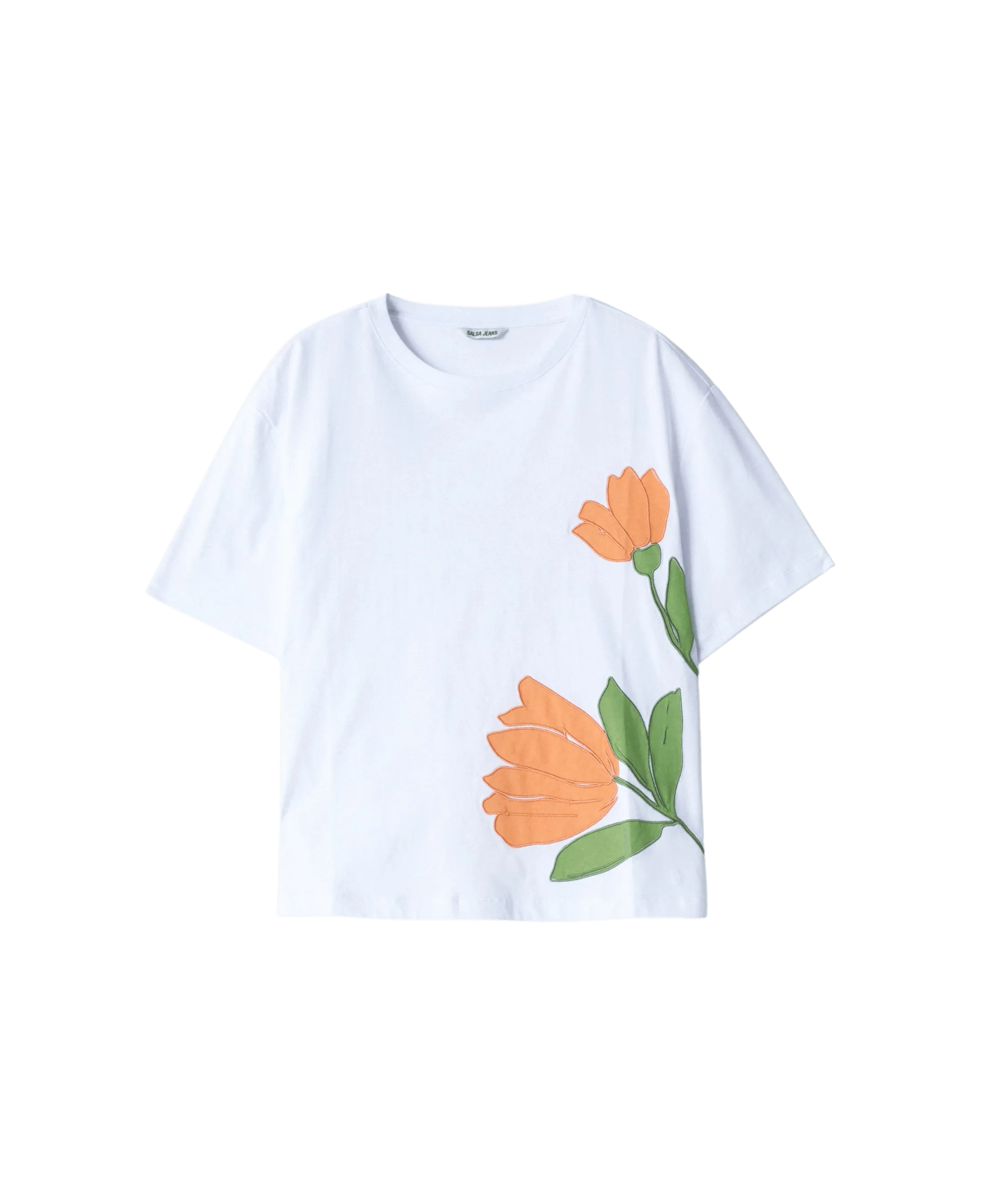 Camiseta Salsa Jeans Detalle Floral - ECRU