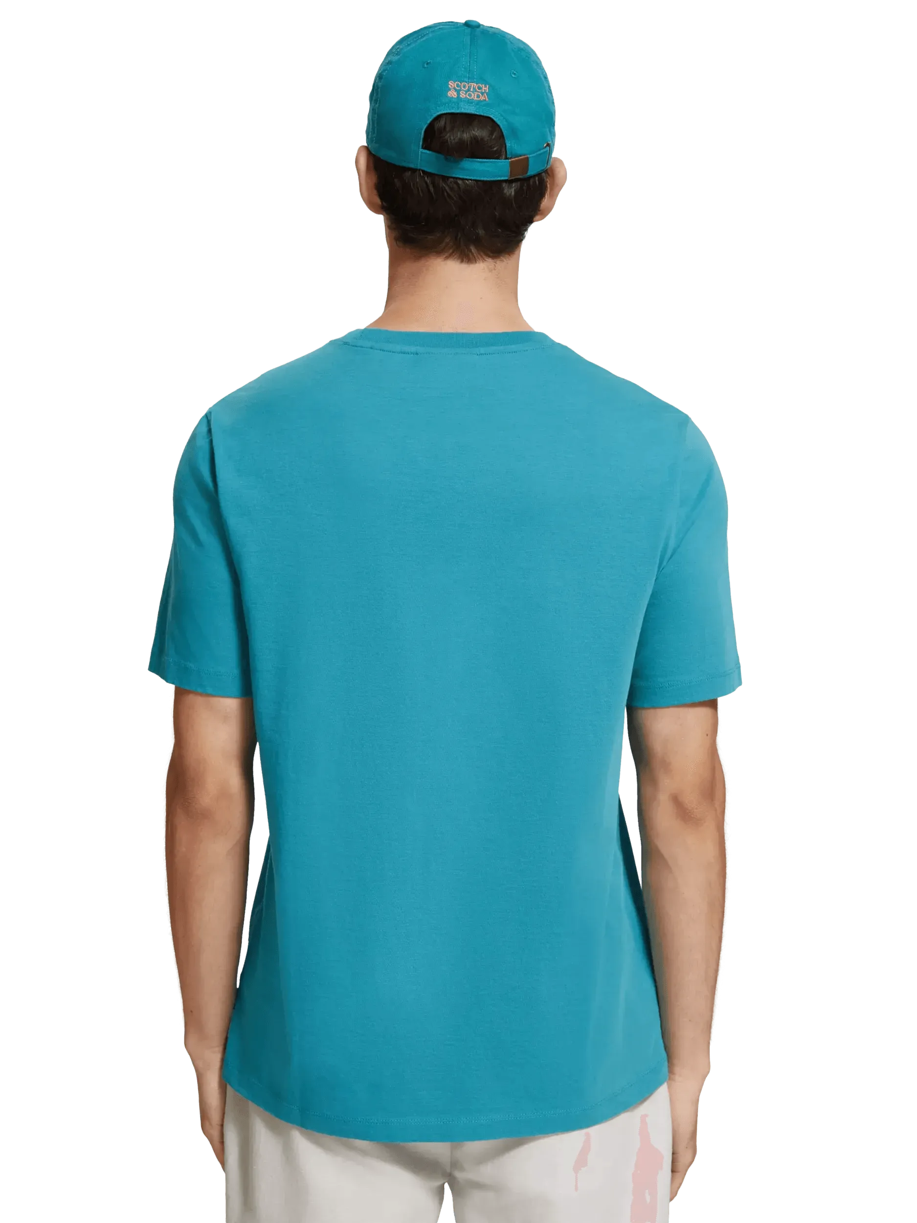 Camiseta Scotch & Soda Left Chest Artwork Petrol Blue - ECRU