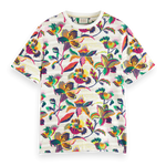 Camiseta Scotch and Soda Regular Fit Algodón Orgánico Print Allover - ECRU