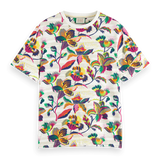Camiseta Scotch and Soda Regular Fit Algodón Orgánico Print Allover - ECRU
