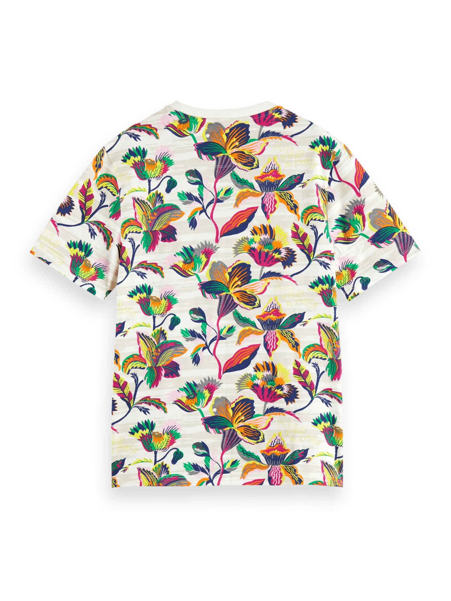 Camiseta Scotch and Soda Regular Fit Algodón Orgánico Print Allover - ECRU