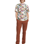 Camiseta Scotch and Soda Regular Fit Algodón Orgánico Print Allover - ECRU