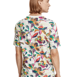 Camiseta Scotch and Soda Regular Fit Algodón Orgánico Print Allover - ECRU