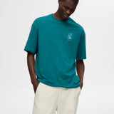 Camiseta Selected Loose Corby Dragonfly - ECRU