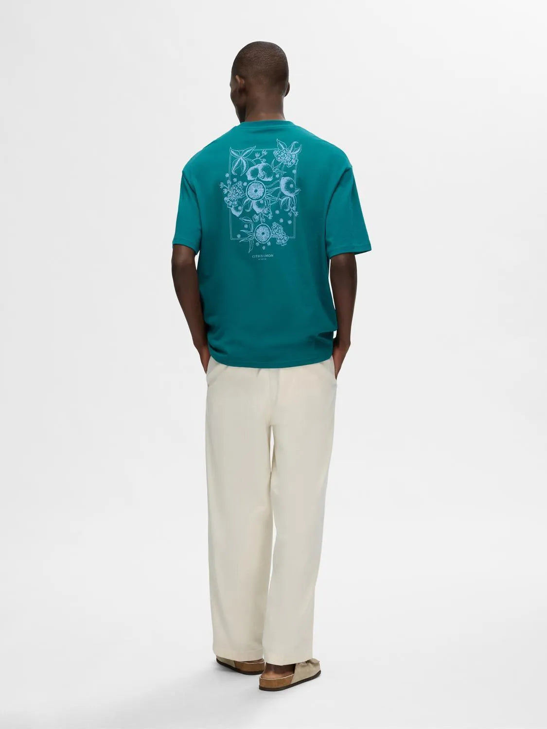 Camiseta Selected Loose Corby Dragonfly - ECRU