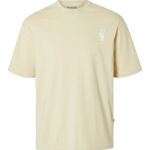 Camiseta Selected Loose Corby Fog - ECRU