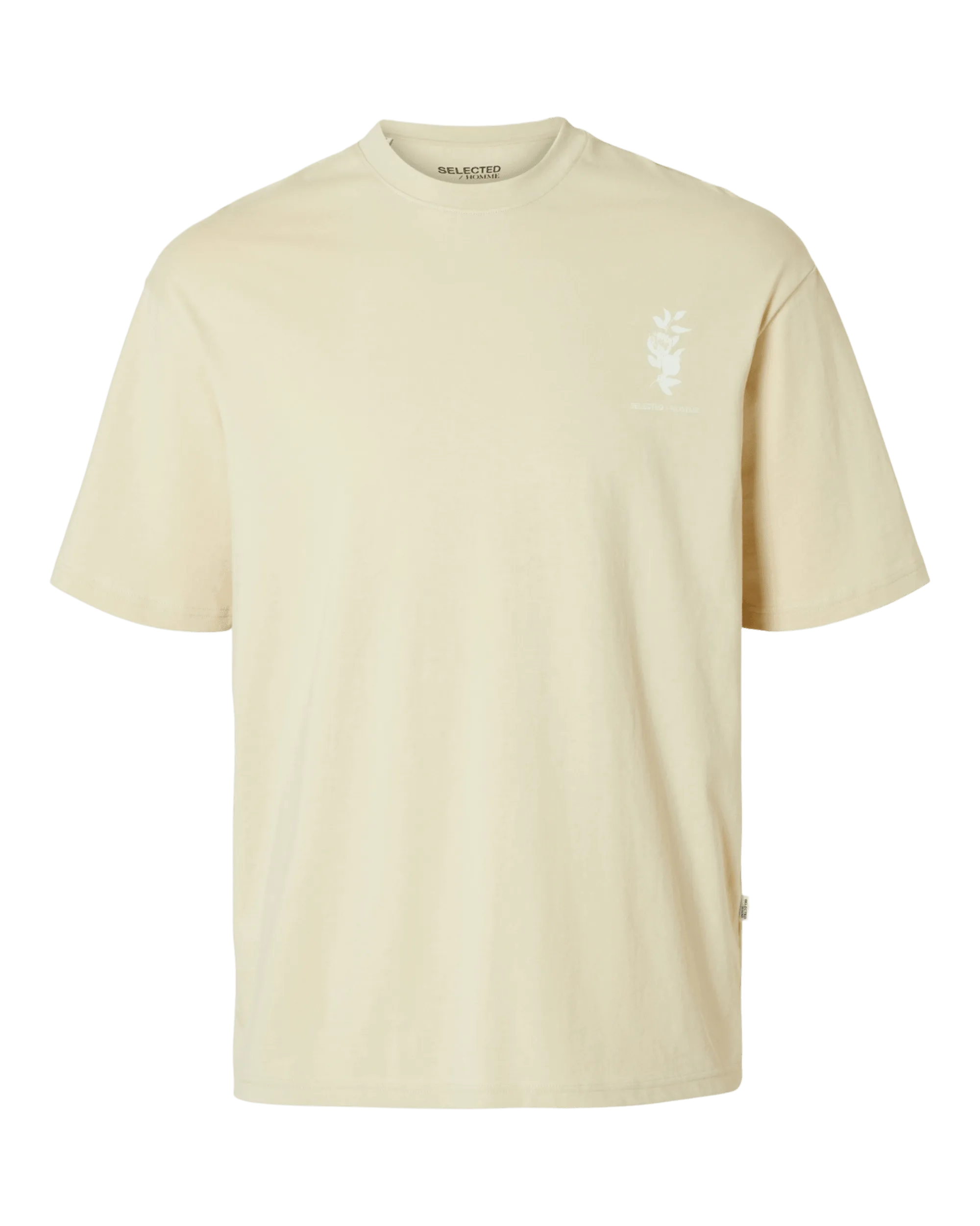 Camiseta Selected Loose Corby Fog - ECRU