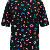 Camiseta Sugarhill Kinsley Black Paintbox Leopard - ECRU