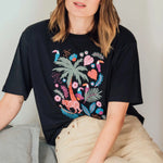 Camiseta Sugarhill Kinsley Relaxed Black Tigers & Toucans - ECRU
