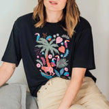 Camiseta Sugarhill Kinsley Relaxed Black Tigers & Toucans - ECRU