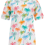 Camiseta Sugarhill Kinsley Relaxed Multi Rainbow Palms - ECRU