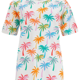 Camiseta Sugarhill Kinsley Relaxed Multi Rainbow Palms - ECRU