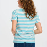 Camiseta Sugarhill Maggie Blue White Cherry Embroidery - ECRU