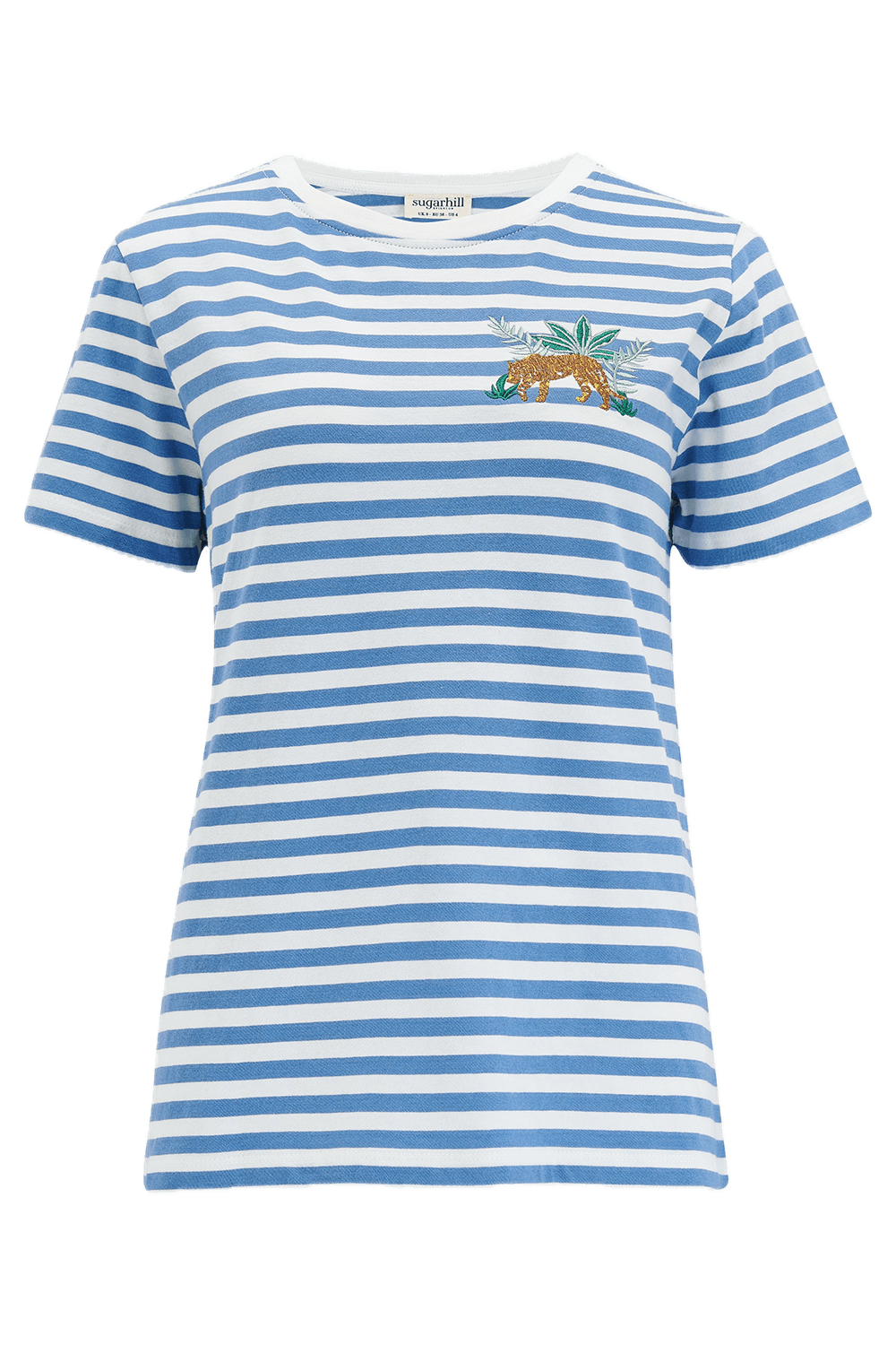 Camiseta Sugarhill Maggie Blue White Tiger Embroidery - ECRU