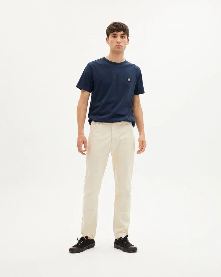 Camiseta Thinking Mu Navy Sol Espalda Curry - ECRU