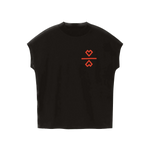 Camiseta Thinking Mu Parches Negra 2 Hearts Volta - ECRU