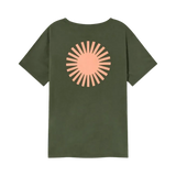 Camiseta Thinking Mu Verde Sol Espalda Coral - ECRU