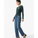 Camiseta Tiffosi Cora Canalé Cut Out Verde - ECRU