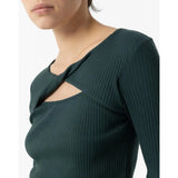 Camiseta Tiffosi Cora Canalé Cut Out Verde - ECRU