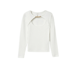 Camiseta Tiffosi Taylor Cut Out con Aplique Dorado - ECRU