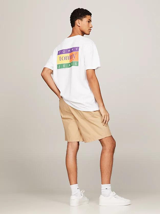 Camiseta Tommy Jeans Oversize Summer Flag - ECRU