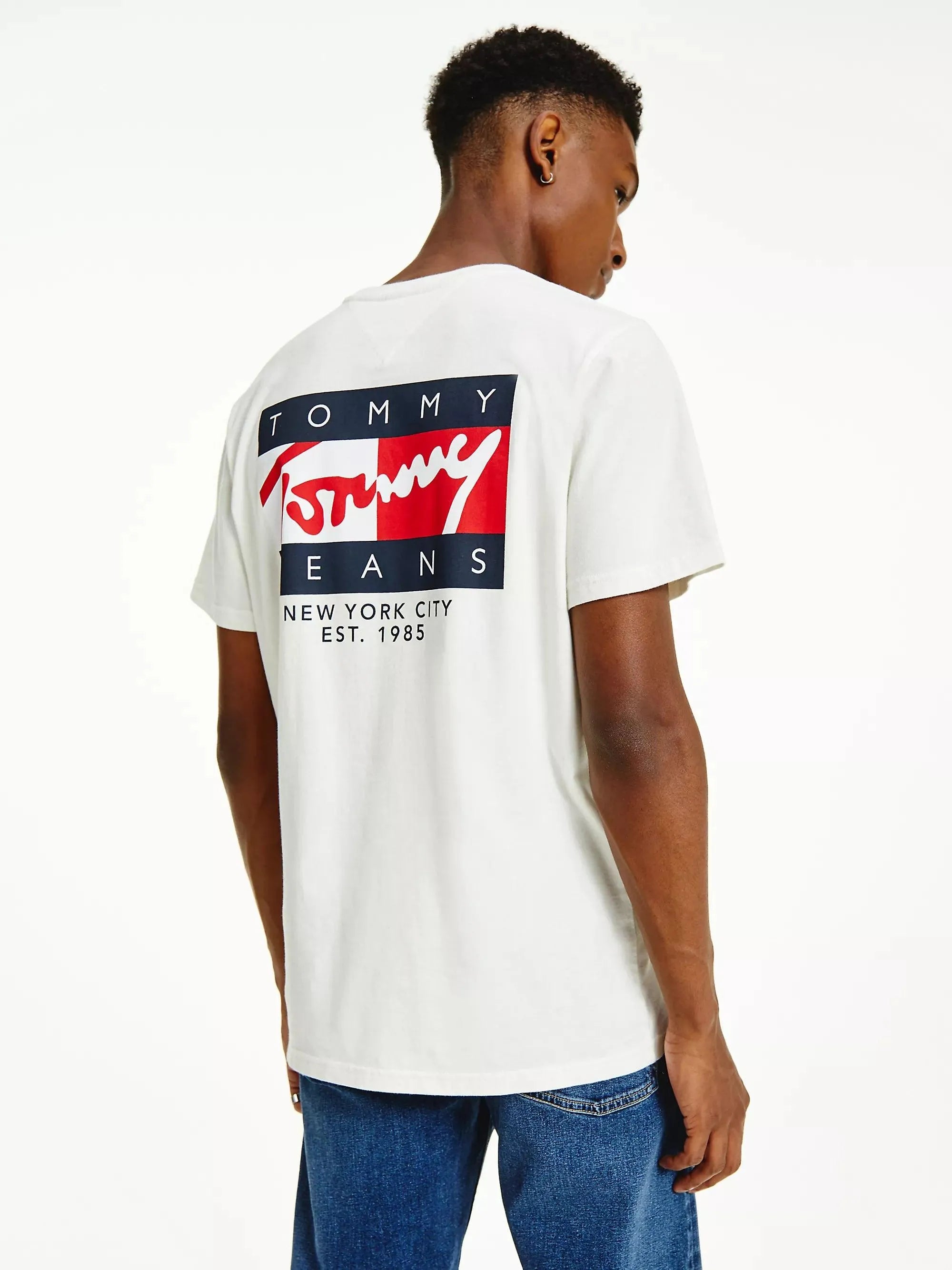 Camiseta Tommy Jeans Vintage Flag - ECRU