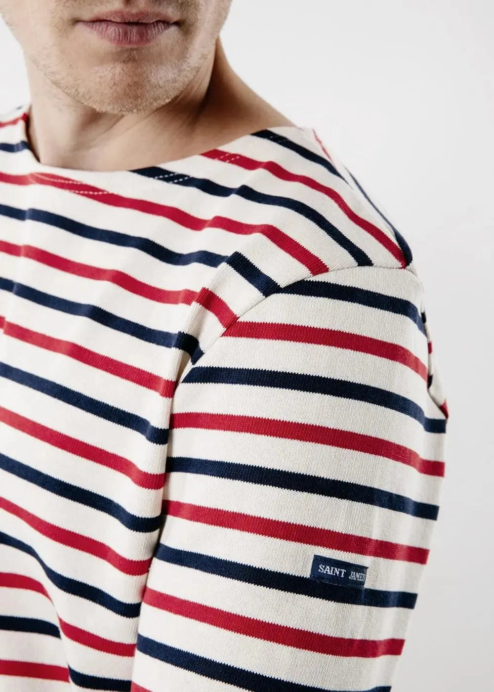 Camiseta Unisex Saint James Meridien Ecru Marine Tulipe - ECRU