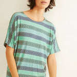 Camiseta Xantik Oversize Accordion Fresh - ECRU