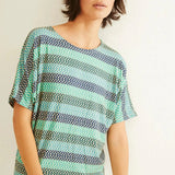 Camiseta Xantik Oversize Accordion Fresh - ECRU