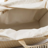 LOLA CASADEMUNT Tasche mit Raw Raffia-Effekt und Metall-Tragetasche 