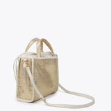 LOLA CASADEMUNT Tasche mit Raw Raffia-Effekt und Metall-Tragetasche 