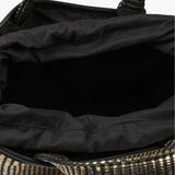 Bolso LOLA CASADEMUNT Capazo Efecto Rafia Negro Metal