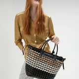 Bolso LOLA CASADEMUNT Capazo Trenzado Negro Crudo