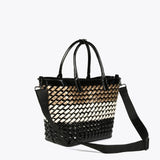 Bolso LOLA CASADEMUNT Capazo Trenzado Negro Crudo
